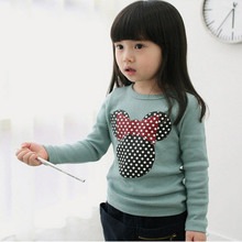 Korean Spring Autumn Long Sleeve Cartoon Kids Girls Shirts All Kids Clothing and Accessories T Shirts