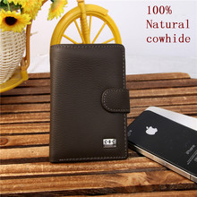 Men Wallets Famous Brand 100% Cowhide Genuine Leather Wallet Men Card Holder With Coin Pocket Short Vintage Design Wallet Purse
