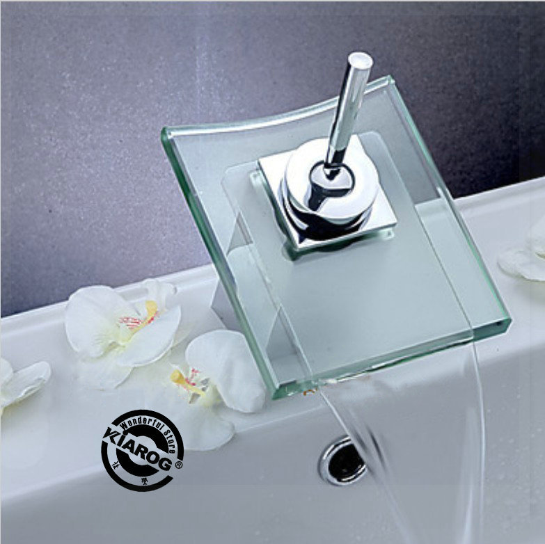 Dek gemonteerde wastafel badkamer wastafel glas waterval kraan mixer Tegels Badkamer Gamma ~ Dek gemonteerde wastafel badkamer wastafel glas waterval kraan mixer