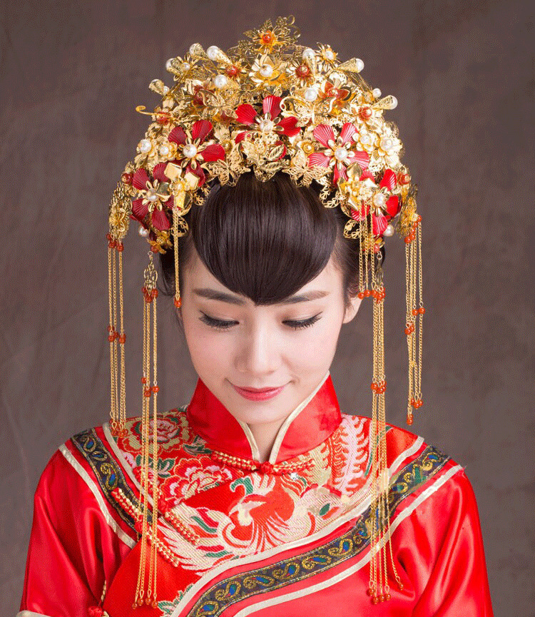 Handmade Wedding Jewelry Chinese bride hair accessory bride hair tiaras coronet marriage drama show cos play
