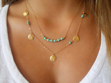 Star Jewelry Fashion Choker Gold Plated Turquoise Personality Infinity Beads Necklaces For Women Statement necklaces pendants
