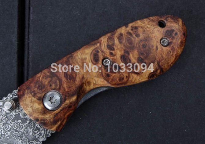 Red Shadow Wood Damascus knife