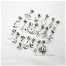 Free shipping!   19pcs  Mix Tibetan silver Bead Charm big hole pendant fit Pandora charm bracelet DIY pendant. X041