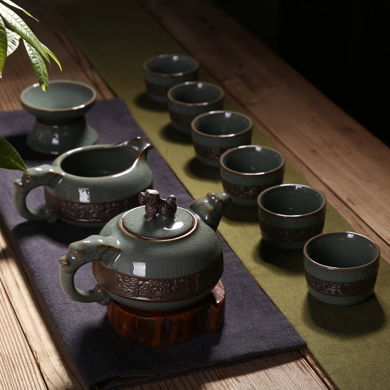 Drinkware Coffee Tea Sets New 2015 Yixing Purple Teapot 9 Pieces Set Tea Service Tea Cup