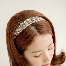 Essential New 2015 Korean Style Women Jewelry Crystal Beads Hair accessories Headbands Pearl Wedding Hair Jewelry