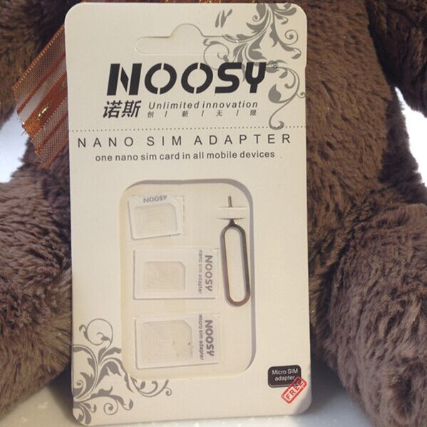 1pcs Noosy Nano SIM Adapter Four In One For i Phone 4 5 Galaxy S2 3