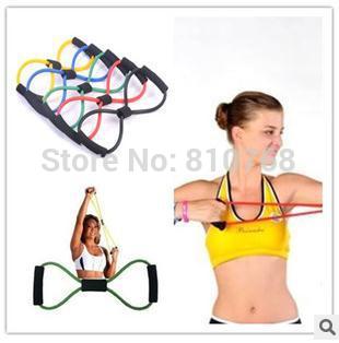 Free Shipping Figure 8 shape pull rope Yoga Pilates Stretch Resistance Band Exercise Fitness Training 2066