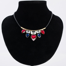 2015Trendy Necklaces Pendants Link Chain Collar Long Plated Enamel Statement Bling Fashion Necklace Women Jewelry