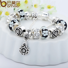 Bamoer 925 Silver Charm Fit pandora Bracelets With High Quality Murano Glass Beads Pulseira For Mother