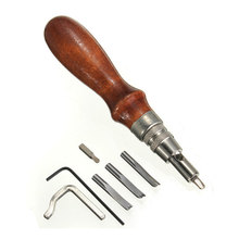 2 sets/Lot  _ 5 in 1 Leathercraft Stitching and Groover Crease Leather Tool