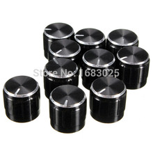 10Pcs The New High-Quality Volume Control Rotary Knobs Black For 6mm Dia. Knurled Shaft Potentiometer