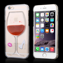 New Luxury Red Wine Cup Liquid Transparent Case Cover For Apple iPhone 5 5s All Models