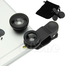  3in1 Fish Eye Wide Angle Macro Camera Photo Zoom Lens Kit For iPhone 5 5s