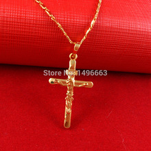 2015 Hot men necklace! Wholesale Free shipping 24k gold necklace top quality necklace & Cross pendant Cool Men’s jewlery