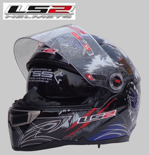 Free Shipping LS2 FF396 fiberglass full face helmet motorcycle helmet dual lens with a balloon Blue