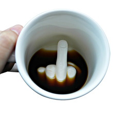 Free Shipping 1Piece Up Yours Mug Middle Finger Ceramic Mug ella ella Coffee Cup