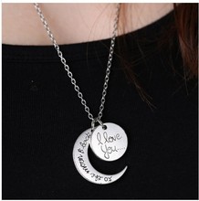 Hot Gold Silver I Love You To The Moon And Back For Mom Sister Family Engraved