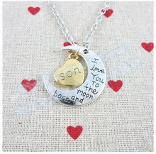 Hot Gold Silver I Love You To The Moon And Back For Mom Sister Family Engraved