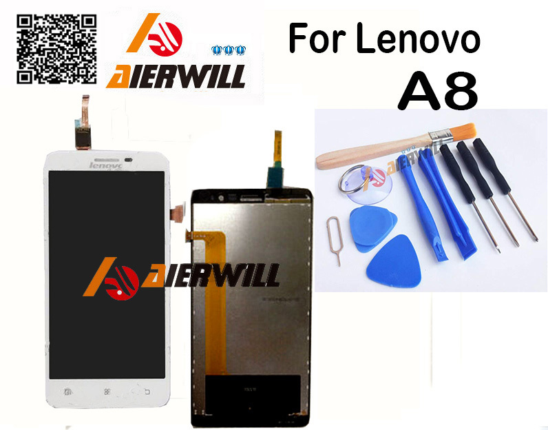 Lenovo A8 LCD Display touch screen Tools Set Gift 100 Original New Glass Panel Digitizer Replacement