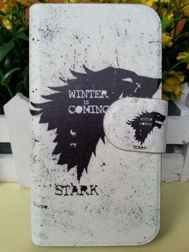 Hot Game of Thrones Black Wolf Winter Style PU Leather Flip Case Cover for Xiaomi Millet