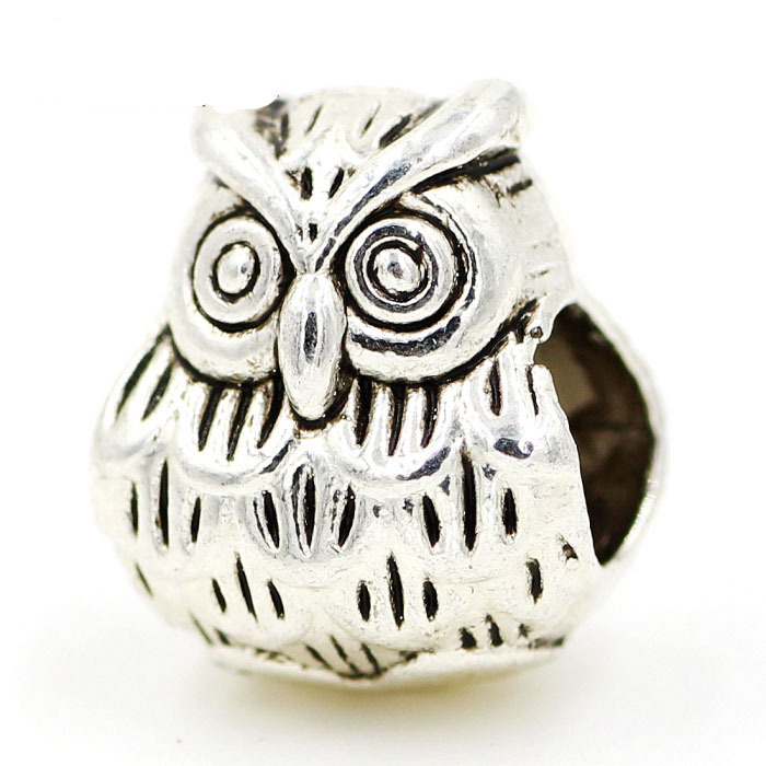 1pcs Retail Top Quality DIY Owl European Silve 925 Beads Big Hole Bead Fits Pandora Charm