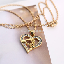New Silver gold heart Charms Necklace Mom gift Mother s day gift mom and baby hand