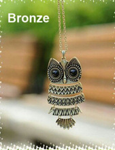 Fashion accessories jewelry New owl pendant long chain necklace gift  for women girl wholesale N1625