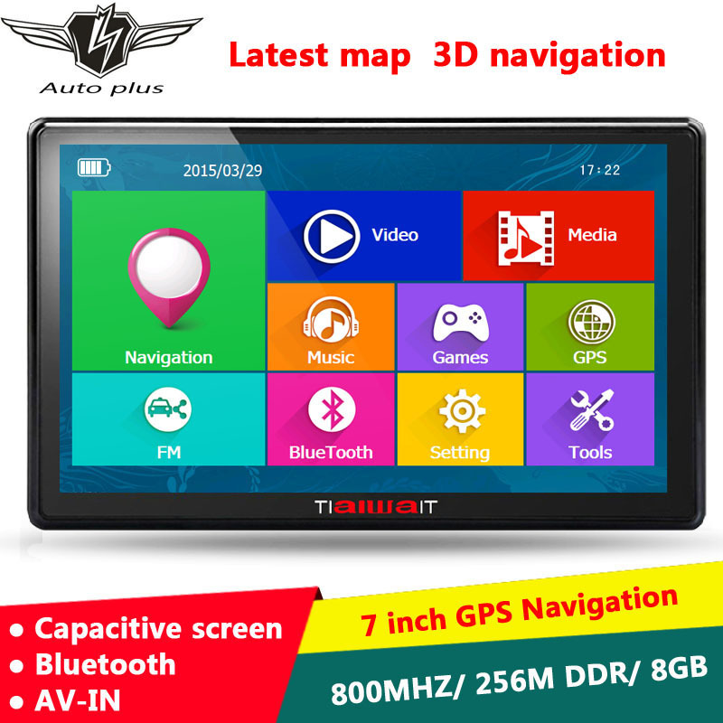 New 7 inch HD Car GPS Navigation Capacitive screen Bluetooth AVIN FM 8GB 256M DDR 800MHZ