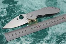Spyderco C172  bearing flipper Folding knife 440C Sanding Blade Stonewased Handle Camping Tactical Pocket Knives EDC tool