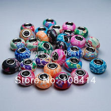 20PCS/Lot Mixed Color 15*9mm DIY Bracelet Beads in Fimo Polymer Clay Accessories fit for European Pandora Bracelet and Necklace