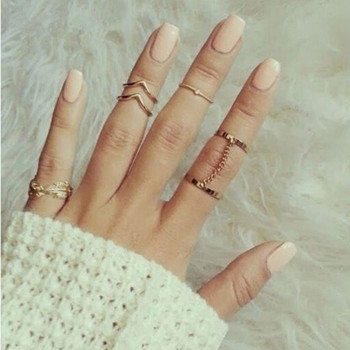 5pcs Ring Sets Jewelry Fashion Punk Gold Silver Midi Finger Knuckle Rings for Women Aneis Femininos