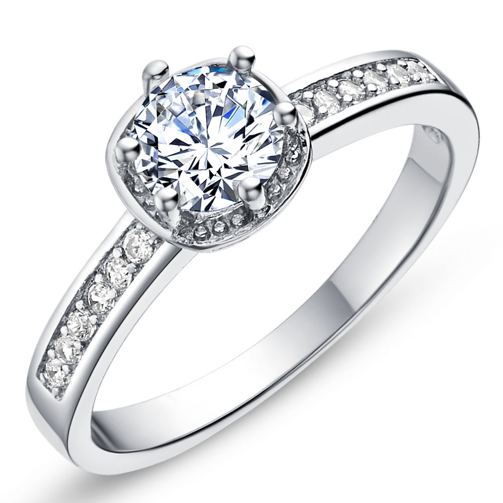 Engagement-Wedding-Real-Pure-925-Sterling-Silver-Women-Rings-Jewelry ...