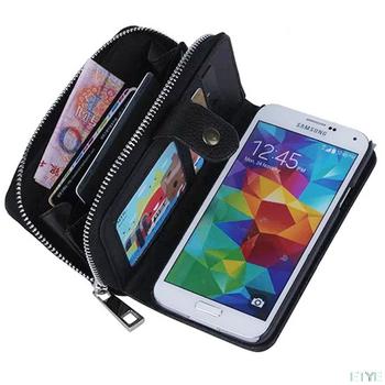 Леди женщины искусственная кожа молния сумки 2 в 1 бумажник кошелек с карты кармана ремешок телефон чехол для Samsung Galaxy с . в . S5 I9600