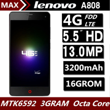 Original Lenovo A808 telefone 5 5 1920 1080 IPS Android 4 4 MTK6592 Octa Core 3G