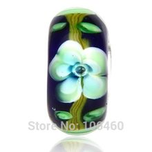 4 5mm Hole Fashion Flower Jewelry 925 sterling silver DIY Glass Loose Beads fit for European