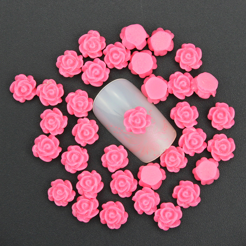 6mm charm flower nail art decoration diy jewelry 3d resin nail stud tips diy romantic rose