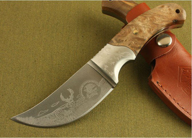 2pcs lot High Quality OEM Browning African Rhino Fixed Blade Hunting Knife 440 Blade Camping Knives