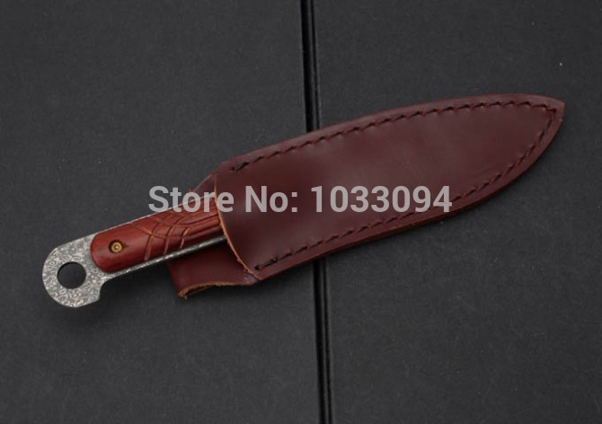Damascus Emperor wood small straight Damascus hunting knife