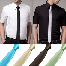 2015 New Style Fashion Neckties Formal Wedding Party Groom Men s Solid Color Gravata Slim Plain