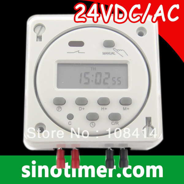 Panel Mounting 7 Days Digital Time Relay Switch Control 24v with 4 free connectors FREE SHIPPING