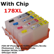 For 178 XL Refillable ink Cartridge for HP Photosmart B109a B109n B110a B209a B210a Deskjet 3070A 3520 Officejet 4620 printer