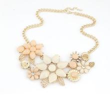 Fashion Vintage Women s Resin Flower Choker Bib Statement Necklace Collar Chain Pendant Alloy Elegant Necklaces