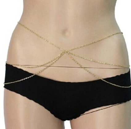 2014 New Arrival Sexy Bikini Waist Chain Fine Sexy Three Chains Gold Body Chain Jewelry For