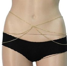 2014 New Arrival Sexy Bikini Waist Chain,Fine Sexy Three Chains,Gold Body Chain Jewelry For Women nice gift