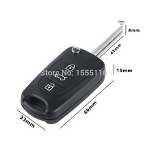 Remote Key Case Plastic+metal Black Key shell 3 Bottons For Car Hot Selling Brand New