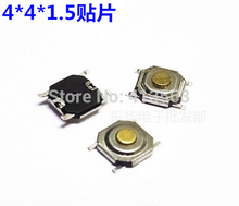 2015  10pcs  SMD 4 * 4 * 1.5MM   4 x 4 x1.5MM touch micro switch button switch button switch waterproof copper head       30602