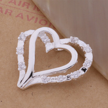 Couple lovers exclusive 925 silver Cross heart necklace pendant full of CZ crystals for ladis s