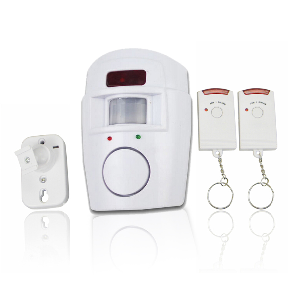 2015 new brand wireless pir motion sensor alarm 2 remote controls home garage alarm tools hot