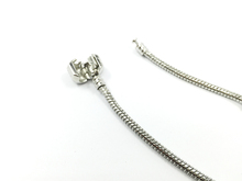 DIY Pulseira Beads Charms Fits Pandora Bracelet Titanium Plated 3MM Snake Chain Fits European