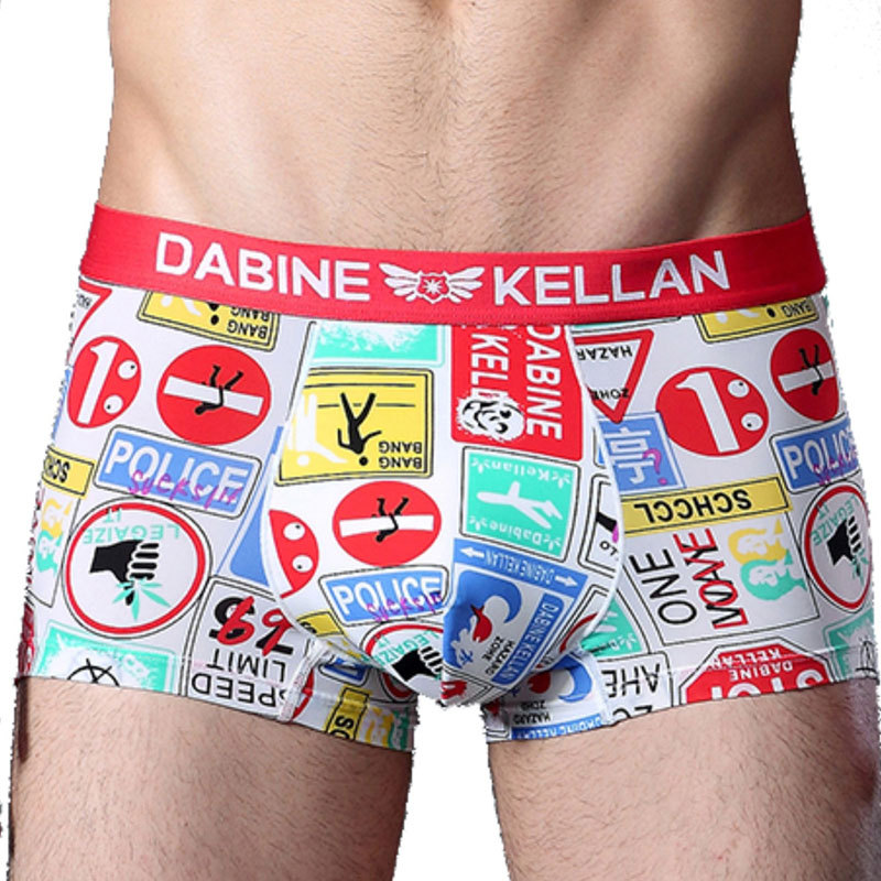 2015 Dabinekellan New Sexy Lip Print Underwear Men s boxer Shorts Underpants Boxers Boy Shorts men